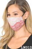 rose gold fpink lace face mask