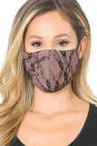 Lace Contrast 4x-Layered Filter Washable Face Mask