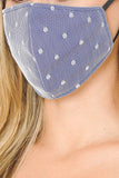 Lace Contrast 4x-Layered Filter Washable Face Mask