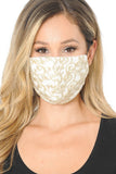 Lace Contrast 4x-Layered Filter Washable Face Mask