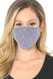 Lace Contrast 4x-Layered Filter Washable Face Mask