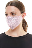 Face Mouth Mask Cover Pink Bling Bling Glitter Sequins Mask