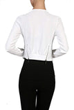 Fashion Secrets Long Sleeve Draped Jacket W Zipper In The Back