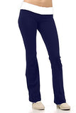 Fashion Secrets Women's Cotton Lycra With Contrast Color Waistband Yoga Pants - Fashion Secrets