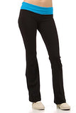 Fashion Secrets Women's Cotton Lycra With Contrast Color Waistband Yoga Pants - Fashion Secrets