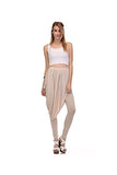 Asymmetric Double Layered Skirted Leggings, Harem Skirt Pants