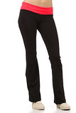Fashion Secrets Women's Cotton Lycra With Contrast Color Waistband Yoga Pants - Fashion Secrets