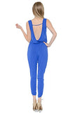 blue v cut jumpsuit overall romper harem