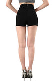 Fashion Secerts bengaline high waist 3 button / Elastic Waist back short