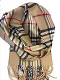 Fashion Secrets Plaid Cashmere Feel Soft Oblong Scarf Neck Wrap W Fringes Ends