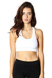 Fashion Secrets Women`s Seamless Criss Cross Back Sports Gym Yoga Activewaer Padded Bra