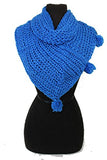 Triangle Design with Pom Pom Neck Warm Knitted Scarf
