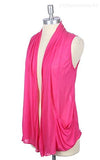 Women`s New Sleevless Open Draped Rayon Cardigan Vest with Pocket
