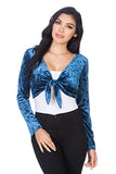 Fashion Secrets Women`s Front Knot Tie Velvet Bolero Shrug Cardigan Jacket, Pus Sizes