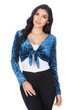 Fashion Secrets Women`s Front Knot Tie Velvet Bolero Shrug Cardigan Jacket, Plus Sizes