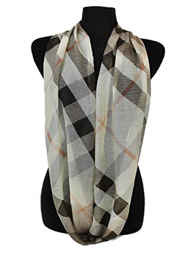 Fashion Secrets Women Checked and Plaid Pattern Super Softness Infinity Scarf