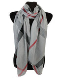 Fashion Secrets Classic Plaid Softness Oblong Scarf Wrap Shawl With Fray Trimming