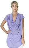 Fashion Secrets Women Cap Sleeve Cowl Neck Tunic Top .