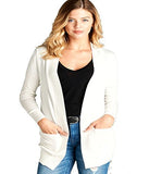 Fashion Secrets Long Sleeve Rib Banded Open Sweater Classic Knit Cardigan