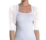 white bolero shrug jacket chiffon 