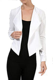 Fashion Secrets Long Sleeve Draped Jacket W Zipper In The Back
