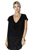 Fashion Secrets Women Cap Sleeve Cowl Neck Tunic Top .