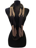 Fashion Secerts Two Tone Multi Loop Soft Infinity Scarf,Neck Warmer Wrap