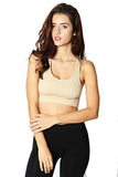 Fashion Secrets Women`s Seamless Criss Cross Back Sports Gym Yoga Activewaer Padded Bra