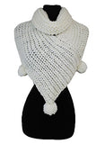 Triangle Design with Pom Pom Neck Warm Knitted Scarf