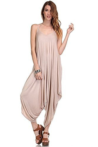 Fashion Secrets Solid Women Harem Overall Summer Jumpsuit Romper - Fashion Secrets