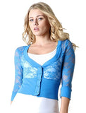 blue lace bolero shrug cardigan
