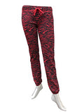 Fashion Secrets Women`s Leopard/Zebra Print Fleece Pants With Elastic Bottom