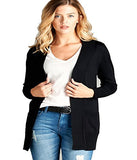 Fashion Secrets Long Sleeve Rib Banded Open Sweater Classic Knit Cardigan