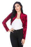 red burgundy wine velvet bolero shrug cardigan