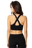 Fashion Secrets Women`s Seamless Criss Cross Back Sports Gym Yoga Activewaer Padded Bra