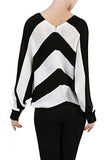 Fashion Secrets Knitted Striped Loose Sweater Cardigan