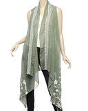 Fashion Secrets Swimwear Cover Up , beach wear , bikini cover up, Chiffon long Vest with Lace