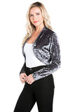 greu silver charcoal velvet velour bolero cardigan shrugs