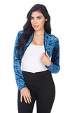 Fashion Secrets Women`s Collarless Velvet Velour Bolero Shrug Cardigan