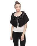 Fashion Secrets Women Fur w Satin Bow/Lace & Satin/Reversible Capelet Jacket Shrug Bolero
