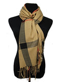 Fashion Secrets Plaid Design Super Softness Silk Pashmina Feel Shawls Scarf