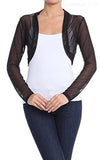 Fashion Secrets Women Long Sleeve Sheer Chiffon Sleeves Bolero Shrug Cardigan - Fashion Secrets