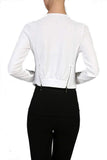 Fashion Secrets Long Sleeve Draped Jacket W Zipper In The Back