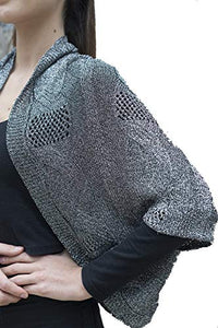 metallic sweater bolero shrug cardigan poncho silver