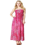 smocked strapless long dress