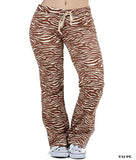 Fashion Secrets Women`s Zebra Leopard Printed Fleece Lounge Pants