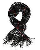 Fashion Secrets Plaid Cashmere Feel Soft Oblong Scarf Neck Wrap W Fringes Ends