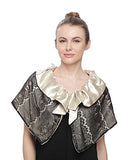 Fashion Secrets Women Fur w Satin Bow/Lace & Satin/Reversible Capelet Jacket Shrug Bolero