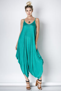 green jade aqua harem jumpsuit