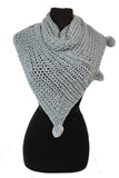 Triangle Design with Pom Pom Neck Warm Knitted Scarf
